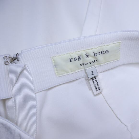 RAG & BONE Simone Ankle Length Pants White Elastic Waist Trouser Women's 2 - Picture 9 of 11